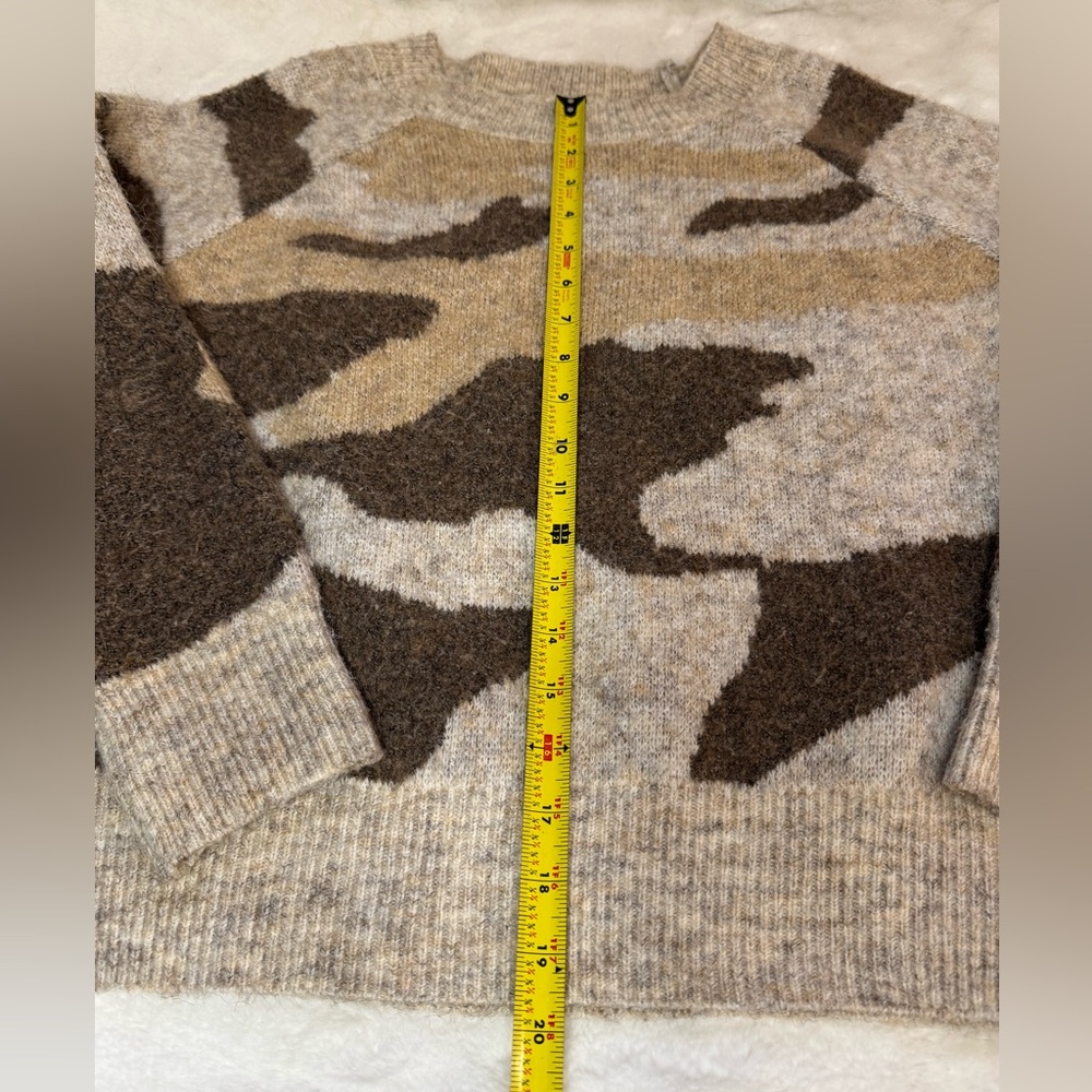 Anthropologie Moth Super Soft Neutral Camo Crewneck Knit Sweater - Picture 11 of 12